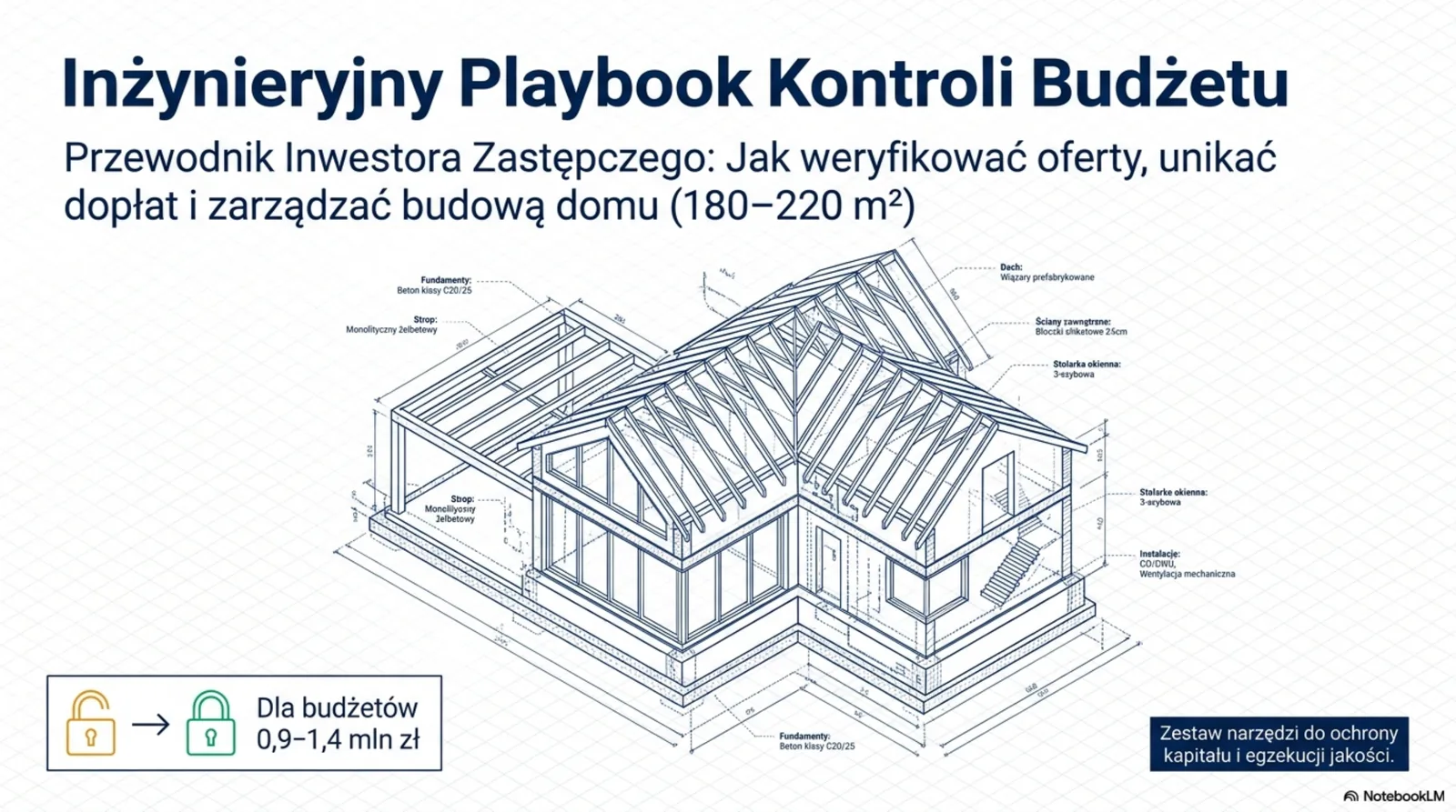 Okładka playbooka: Inżynieryjny Playbook Kontroli Budżetu Budowy Domu